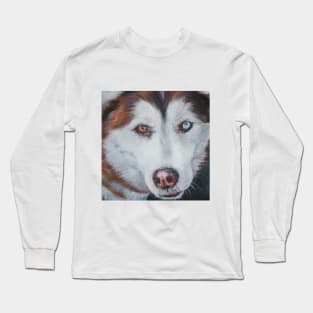 Siberian Husky Fine Art Painting Long Sleeve T-Shirt